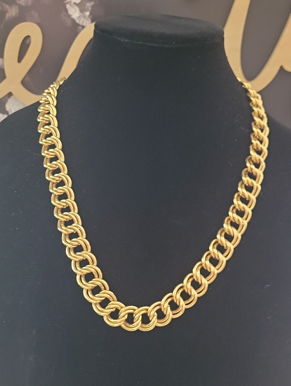 Source Unknown Gold Double-Link Chain Necklace - Gold